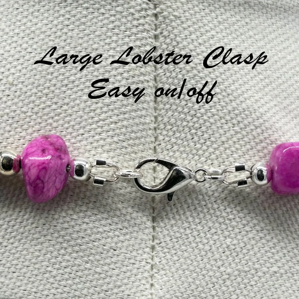 Necklace with Purple Lace Agate Stone. - Picture 5 of 5